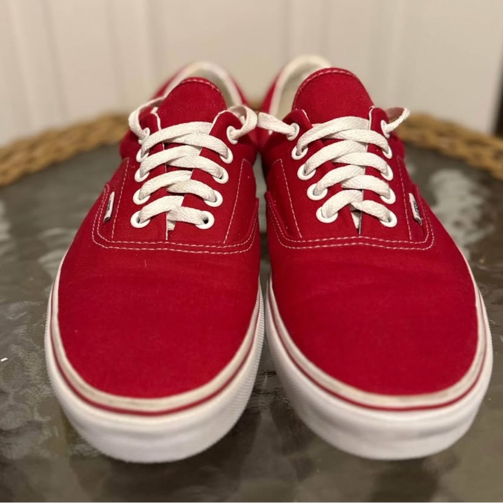 Vans - Women’s 11/9.5 Men’s- Red Sneakers with White Accents - SMOKE FREE!